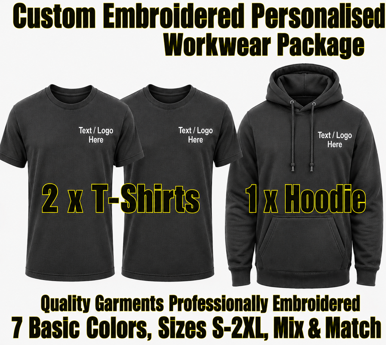 Work Wear Package. Embroidered Workwear. Personalised Workwear. Work Wear Bundle