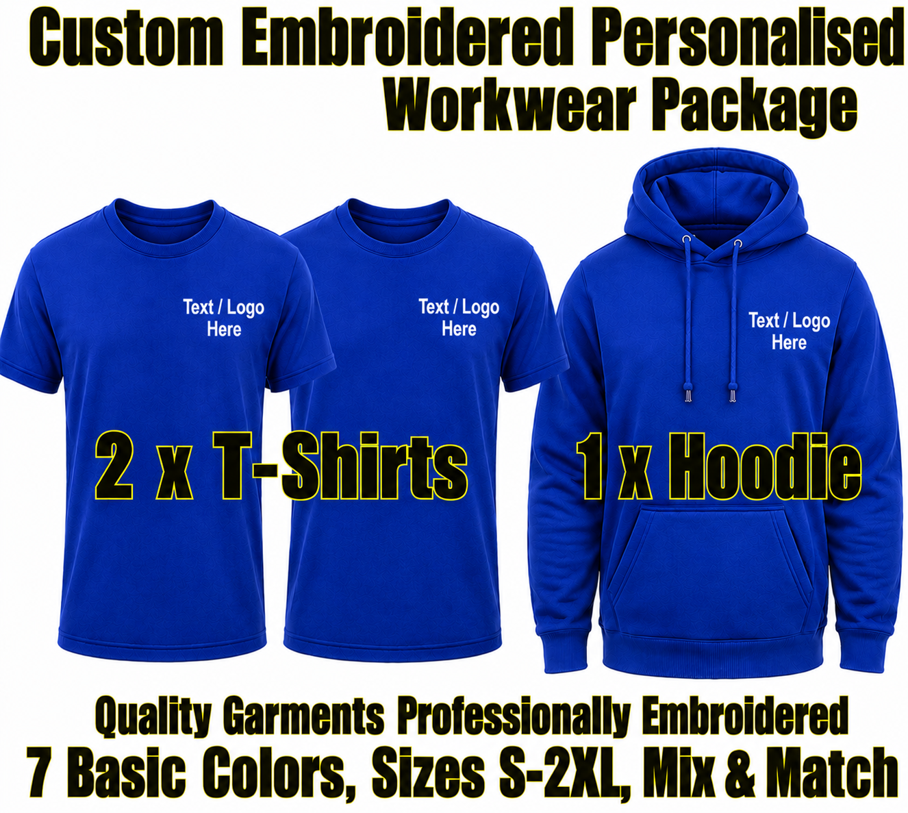 Work Wear Package. Embroidered Workwear. Personalised Workwear. Work Wear Bundle