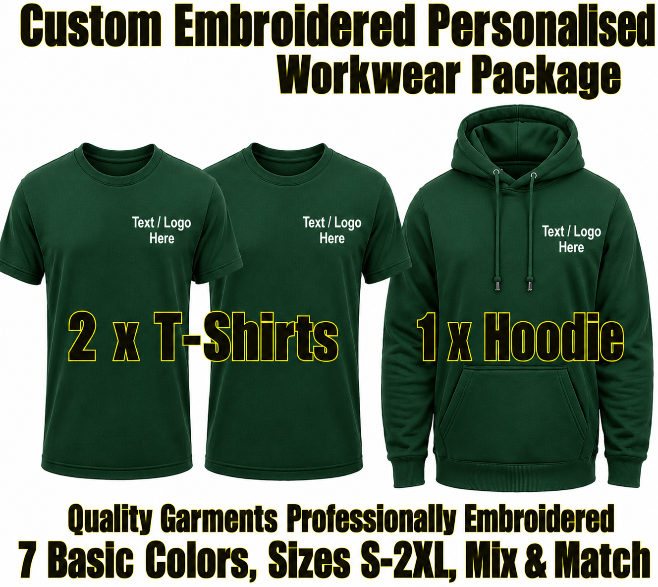 Work Wear Package. Embroidered Workwear. Personalised Workwear. Work Wear Bundle