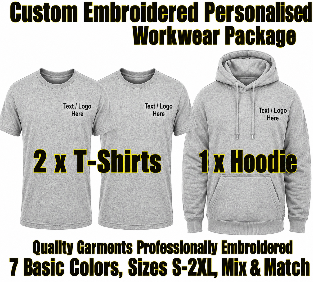 Work Wear Package. Embroidered Workwear. Personalised Workwear. Work Wear Bundle
