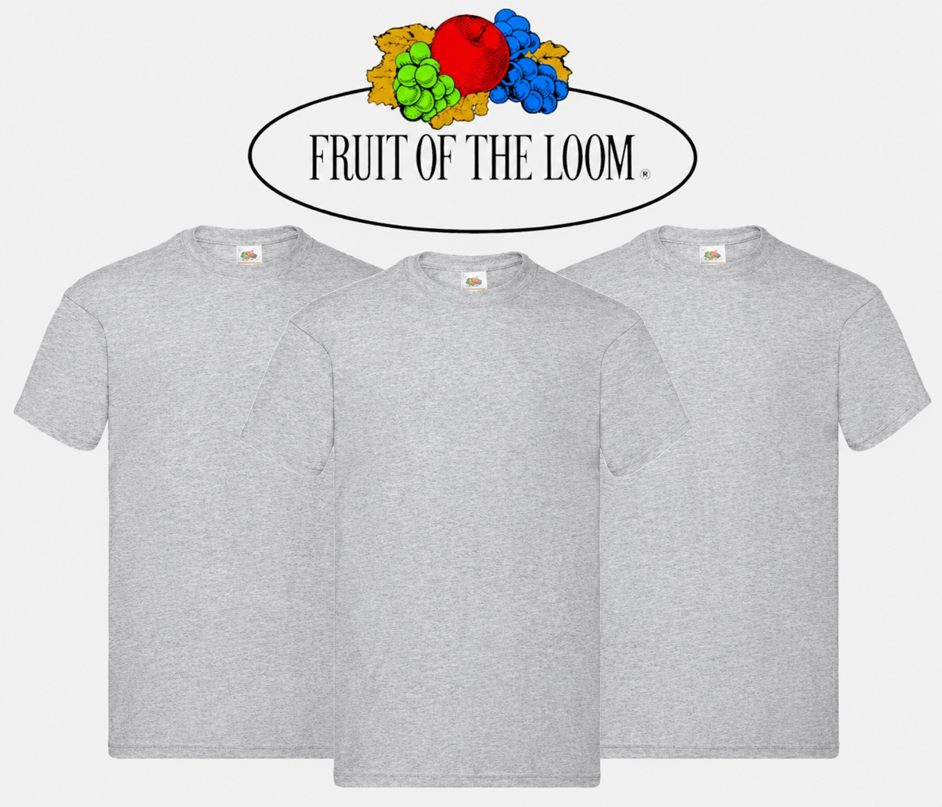 3 & 5 Pack Fruit of The Loom Men's T Shirts 100% Cotton Plain Short Sleeve Tee