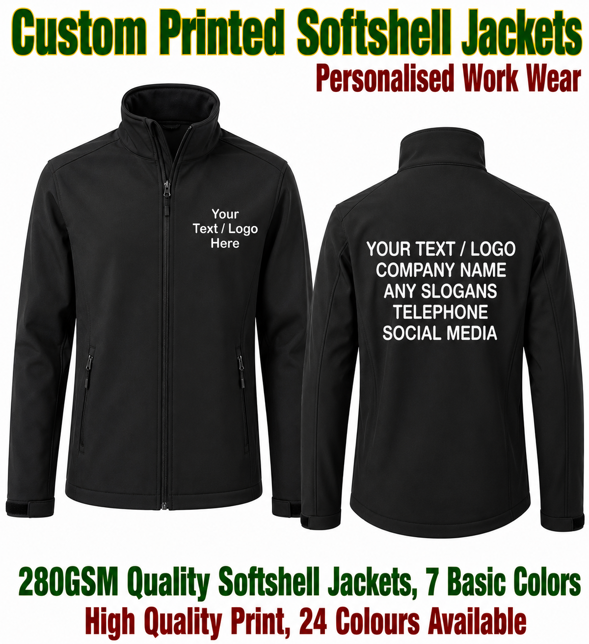 Custom Printed Personlaised Softshell Jacket