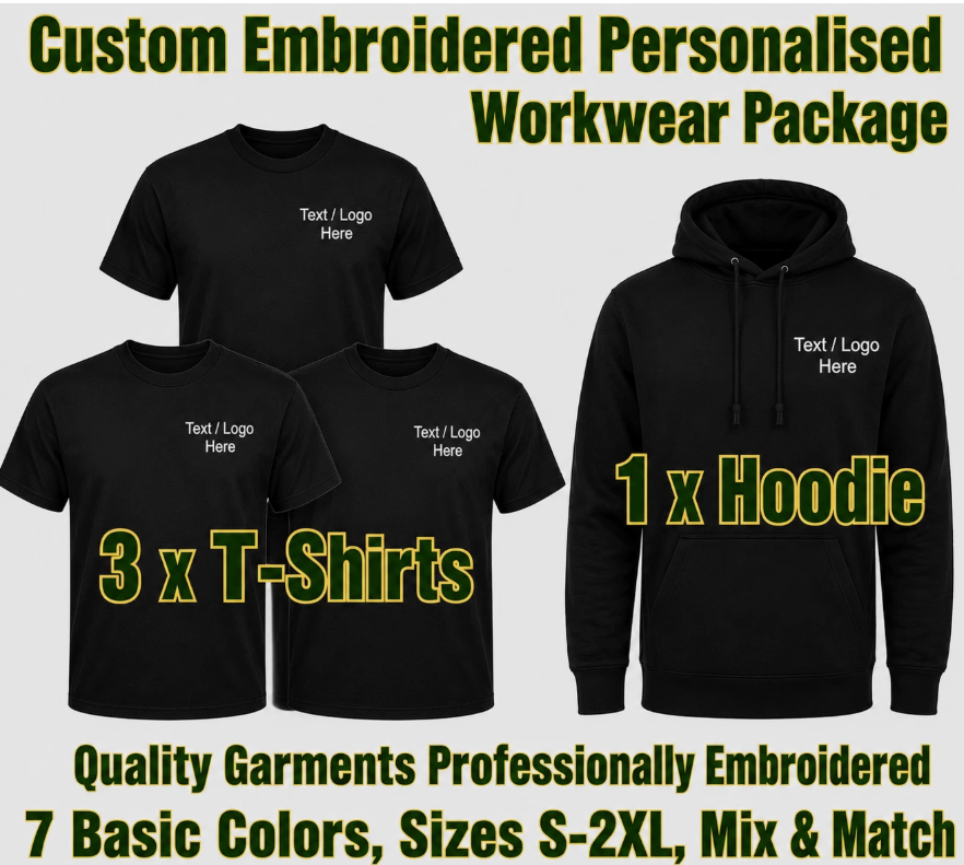 Work Wear Package. Embroidered Workwear. Personalised Workwear. Work Wear Bundle