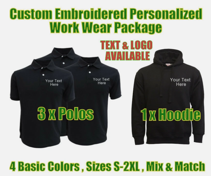 Work Wear Package. Embroidered Workwear. Personalised Workwear. Work Wear Bundle
