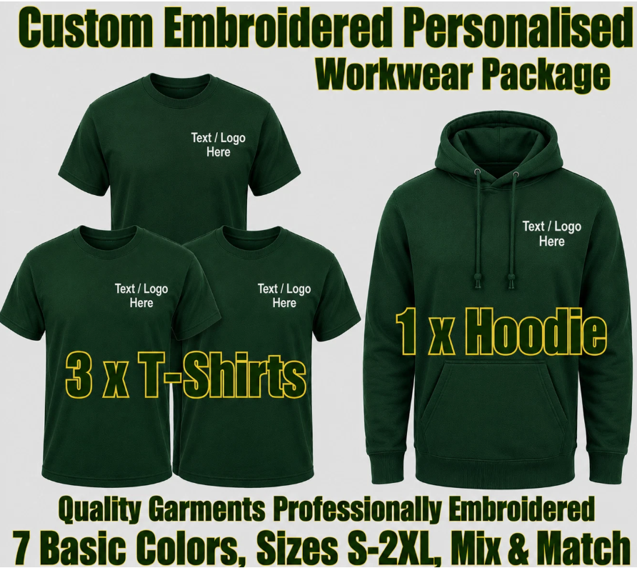 Work Wear Package. Embroidered Workwear. Personalised Workwear. Work Wear Bundle