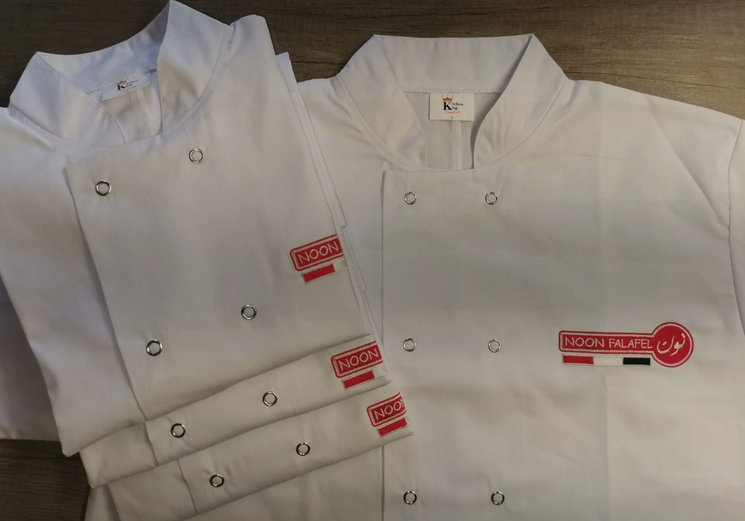 Personalised Custom Embroidered Chef Jacket Long Sleeve | Black & White