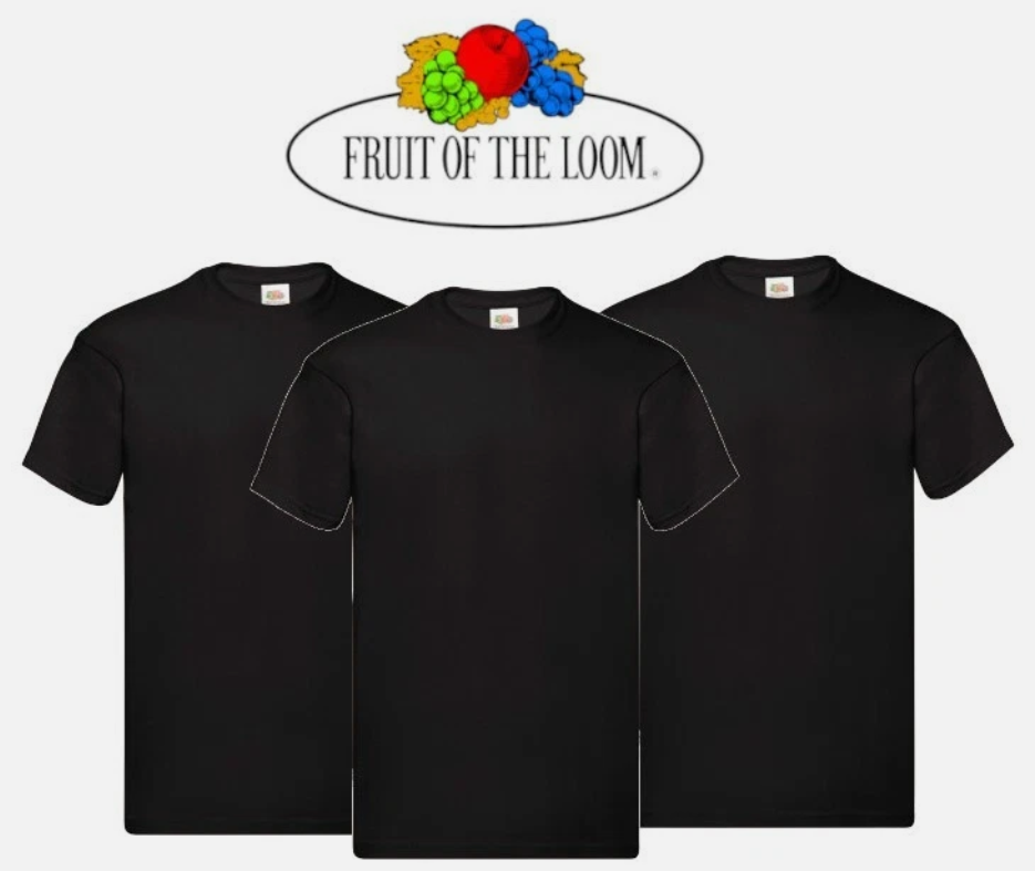 3 & 5 Pack Fruit of The Loom Men's T Shirts 100% Cotton Plain Short Sleeve Tee