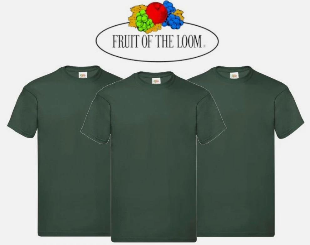 3 & 5 Pack Fruit of The Loom Men's T Shirts 100% Cotton Plain Short Sleeve Tee