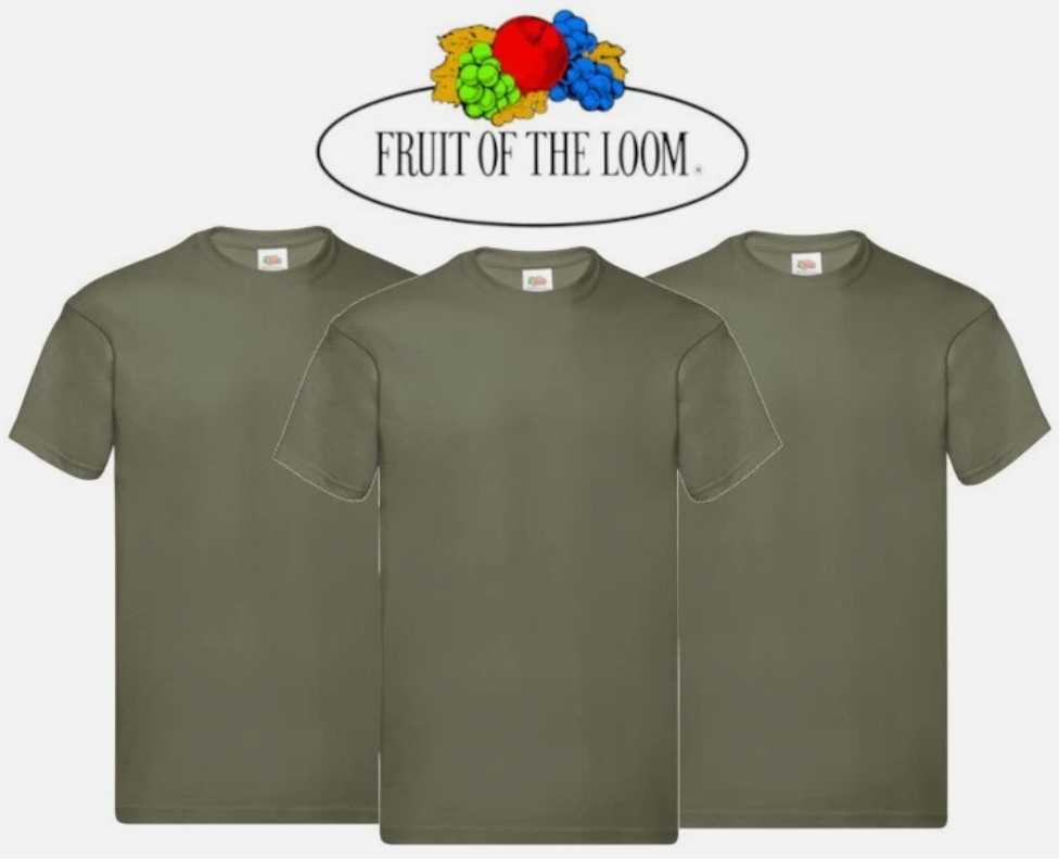 3 & 5 Pack Fruit of The Loom Men's T Shirts 100% Cotton Plain Short Sleeve Tee