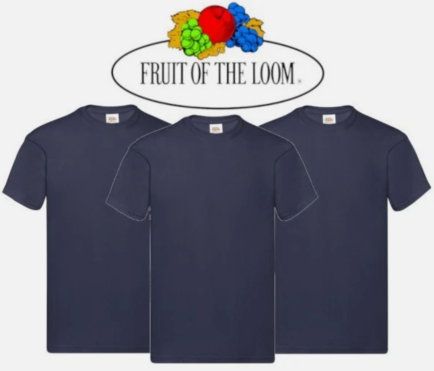 3 & 5 Pack Fruit of The Loom Men's T Shirts 100% Cotton Plain Short Sleeve Tee