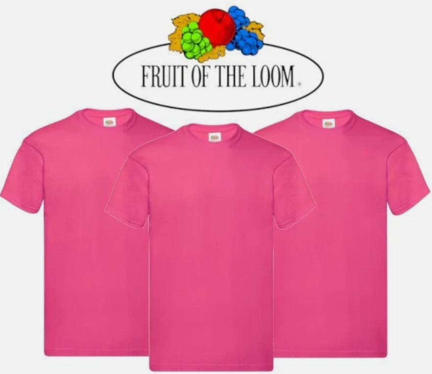 3 & 5 Pack Fruit of The Loom Men's T Shirts 100% Cotton Plain Short Sleeve Tee