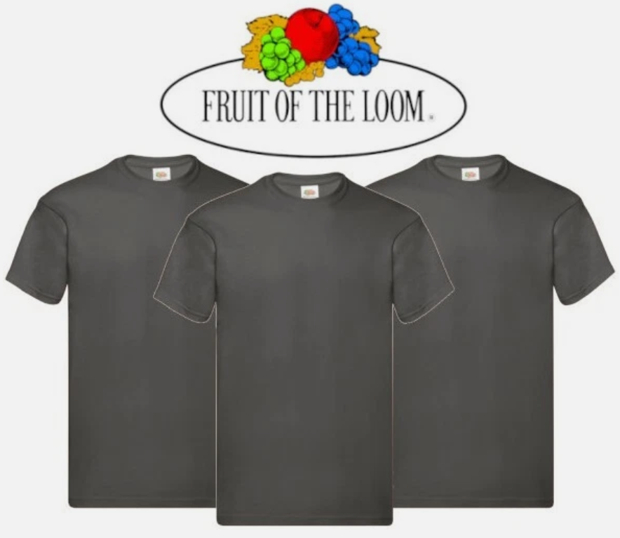 3 & 5 Pack Fruit of The Loom Men's T Shirts 100% Cotton Plain Short Sleeve Tee