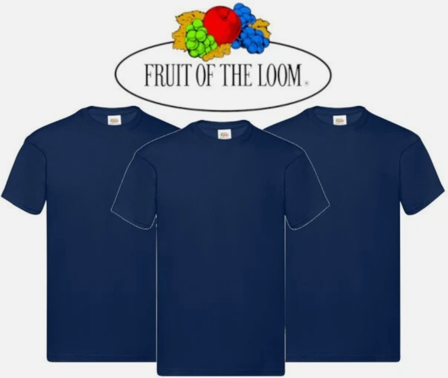 3 & 5 Pack Fruit of The Loom Men's T Shirts 100% Cotton Plain Short Sleeve Tee
