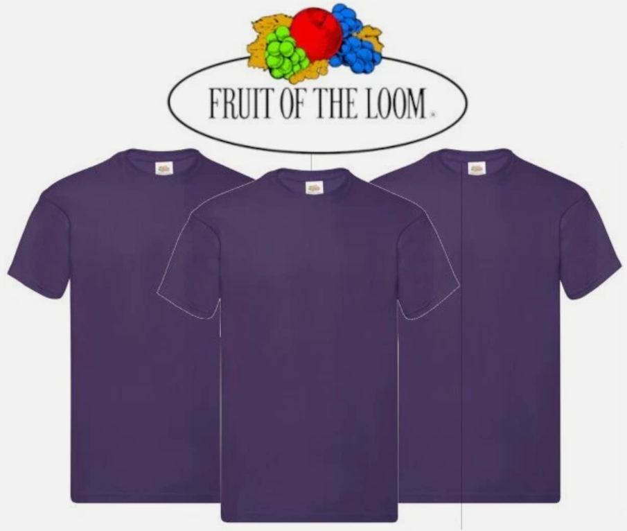 3 & 5 Pack Fruit of The Loom Men's T Shirts 100% Cotton Plain Short Sleeve Tee