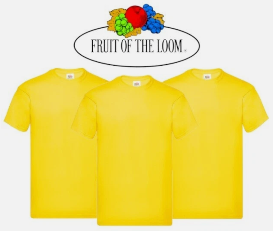 3 & 5 Pack Fruit of The Loom Men's T Shirts 100% Cotton Plain Short Sleeve Tee