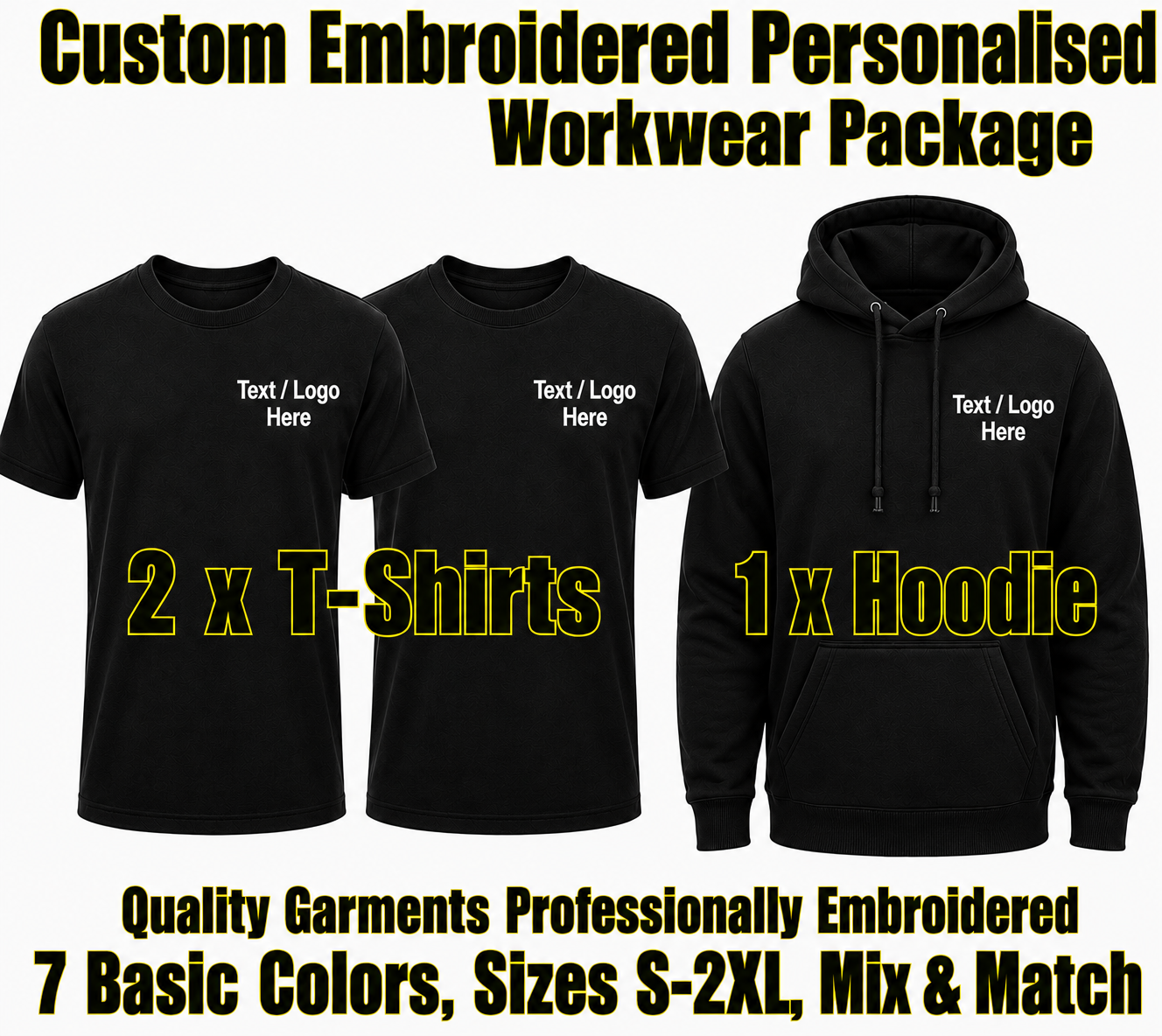 Work Wear Package. Embroidered Workwear. Personalised Workwear. Work Wear Bundle