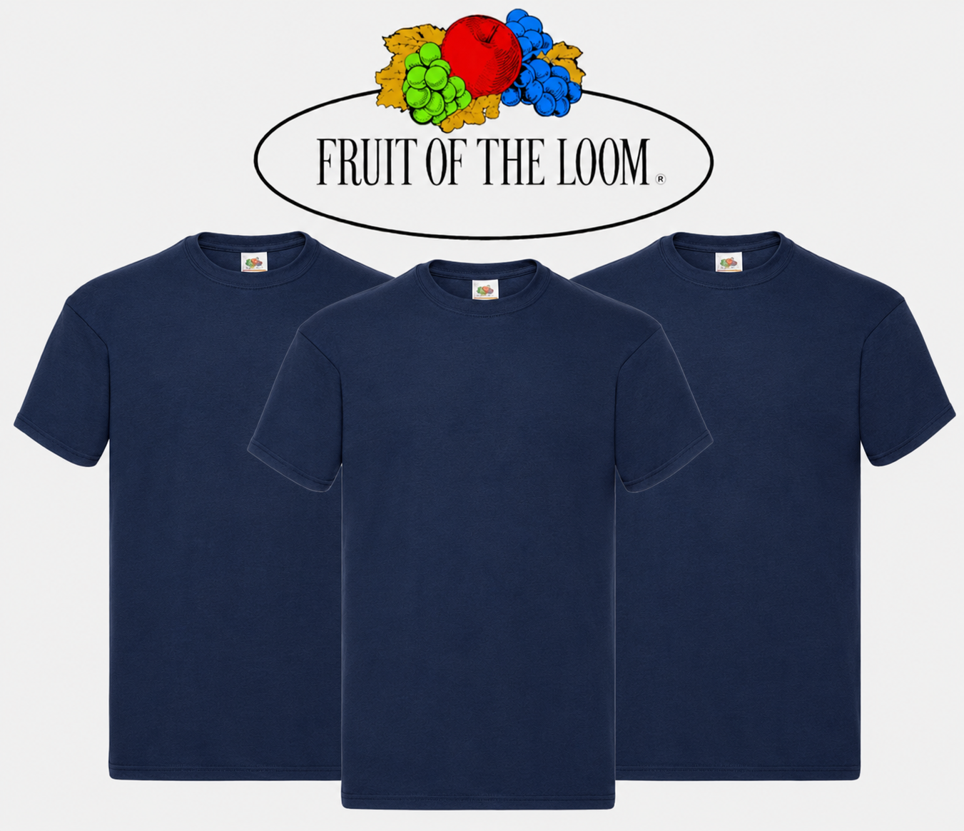 3 & 5 Pack Fruit of The Loom Men's T Shirts 100% Cotton Plain Short Sleeve Tee