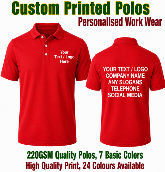 Custom Printed Heavy Polo Shirts