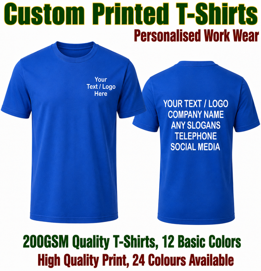 Custom Printed Personlaised Heavy Tees
