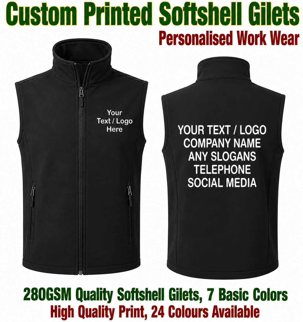 Custom Printed Personlaised Softshell Gilet