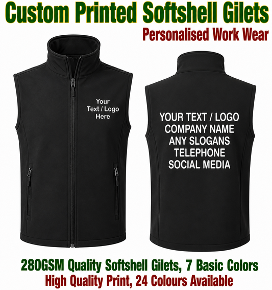 Custom Printed Personlaised Softshell Gilet
