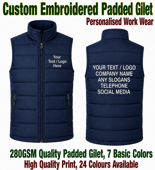 Custom Embroidered Padded Gilet