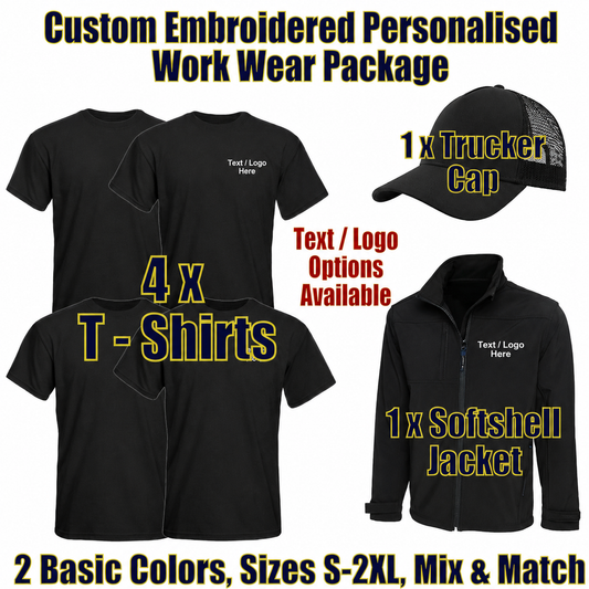 Work Wear Package. Embroidered Workwear. Personalised Workwear. Work Wear Bundle