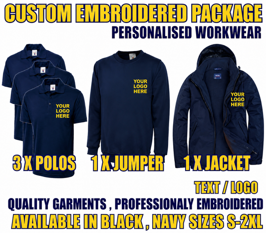 Work Wear Package. Embroidered Workwear. Personalised Workwear. Work Wear Bundle