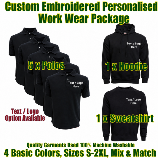 Work Wear Package. Embroidered Workwear. Personalised Workwear. Work Wear Bundle
