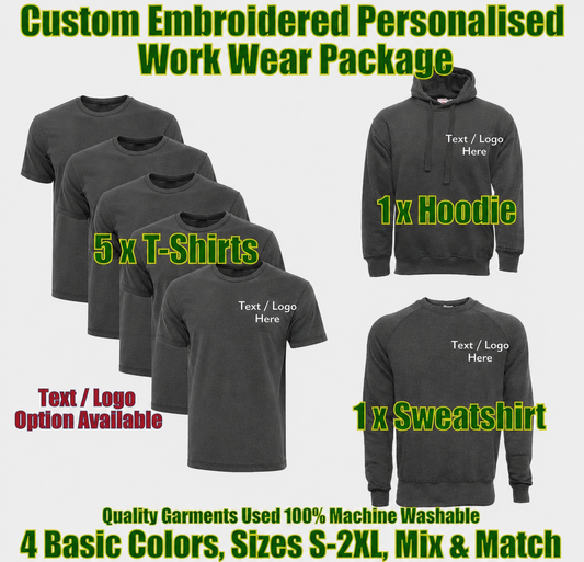 Work Wear Package. Embroidered Workwear. Personalised Workwear. Work Wear Bundle
