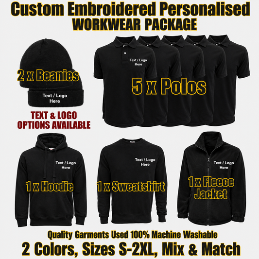 Work Wear Package. Embroidered Workwear. Personalised Workwear. Work Wear Bundle