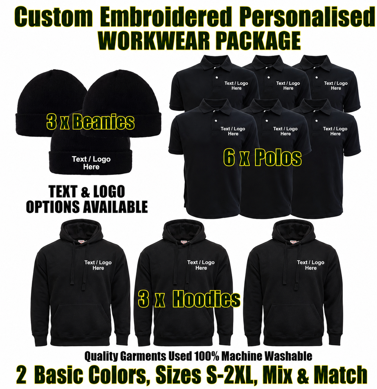Custom Embroidered Personalised Workwear Bundle