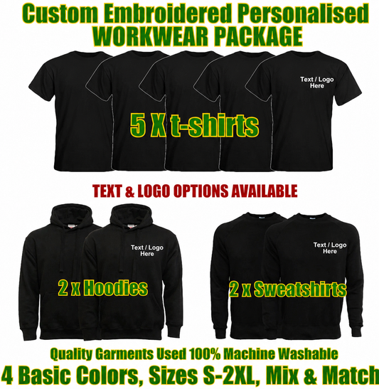 Work Wear Package. Embroidered Workwear. Personalised Workwear. Work Wear Bundle