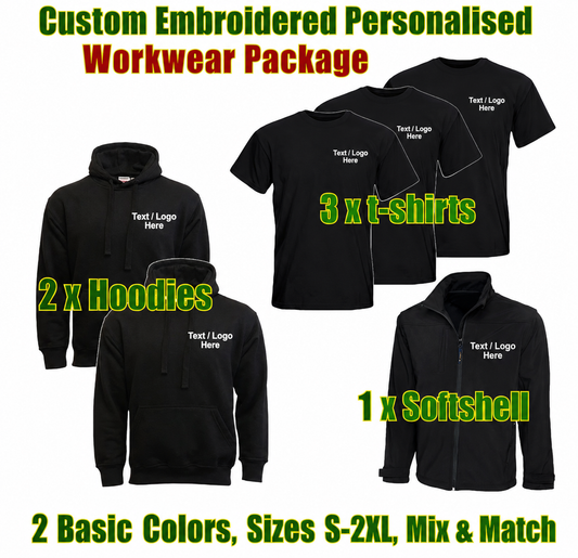 Work Wear Package. Embroidered Workwear. Personalised Workwear. Work Wear Bundle