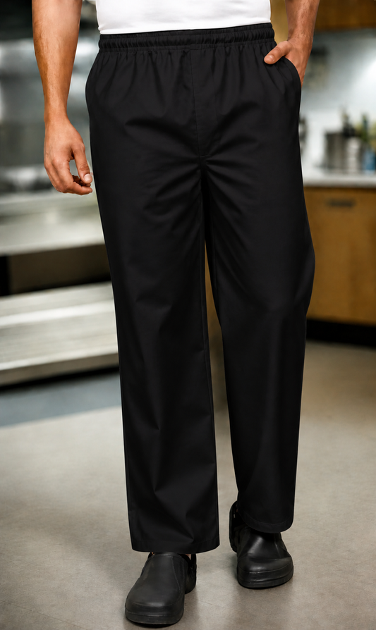 Black Pepper Mens Plain Poly Cotton Professional Kitchen Chef Trouser