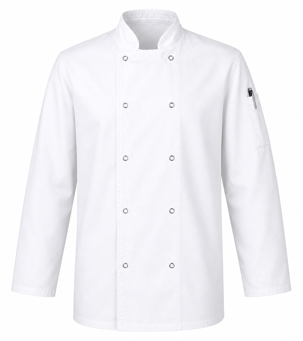 White long sleeve chef coat for catering and hospitality staff