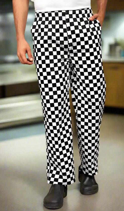 Black Pepper Men's Checkered  Poly Cotton Professional Kitchen Chef Trouser