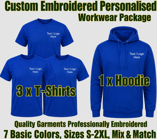 Work Wear Package. Embroidered Workwear. Personalised Workwear. Work Wear Bundle