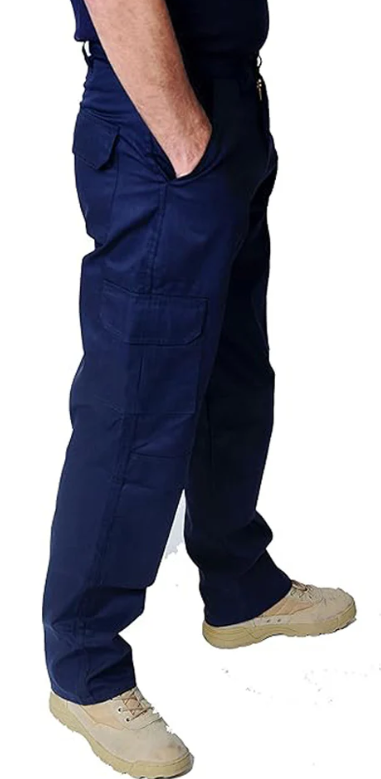 IBEX S4 Men’s Multi-Pocket Cargo Work Trousers – Heavy Duty Polyester Cotton Blend, Durable Builders Combat Pants with 6 Pockets