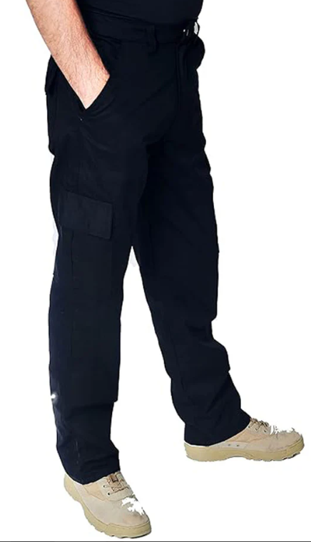 IBEX S4 Men’s Multi-Pocket Cargo Work Trousers – Heavy Duty Polyester Cotton Blend, Durable Builders Combat Pants with 6 Pockets