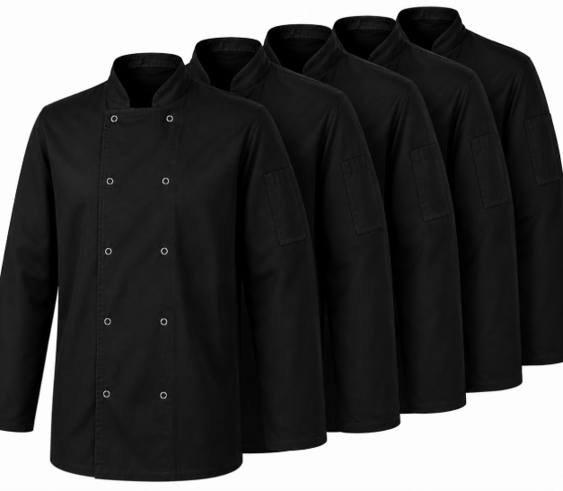 5 Pack Premium Long Sleeves Chef Jackets-ARKWORKWEAR UK