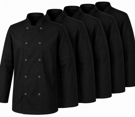 5 Pack Premium Long Sleeves Chef Jackets-ARKWORKWEAR UK