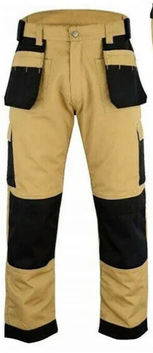 IBEX Multi Pockets Men's Combat Cargo Work Trousers with Knee Pad Pockets, Available in Beige/Khaki and Black Colours