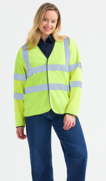 5 X Long Sleeve Hi Vis Safety Waistcoat