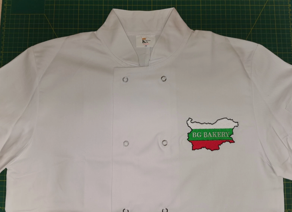 Personalised Custom Embroidered Chef Jacket Long Sleeve | Black & White