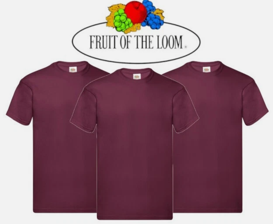 3 & 5 Pack Fruit of The Loom Men's T Shirts 100% Cotton Plain Short Sleeve Tee