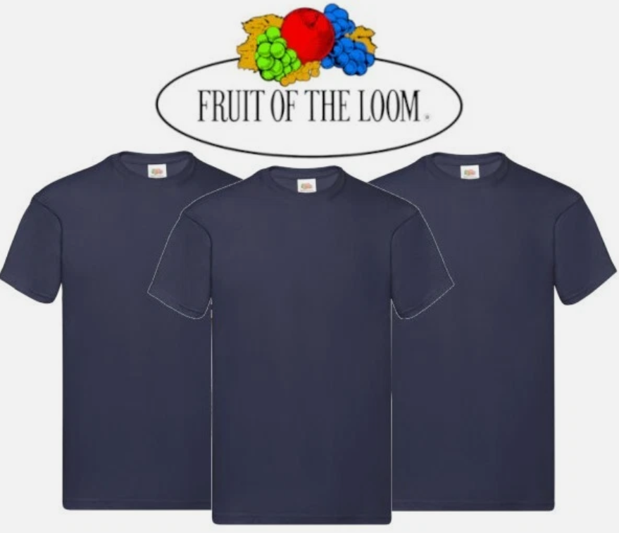 3 & 5 Pack Fruit of The Loom Men's T Shirts 100% Cotton Plain Short Sleeve Tee