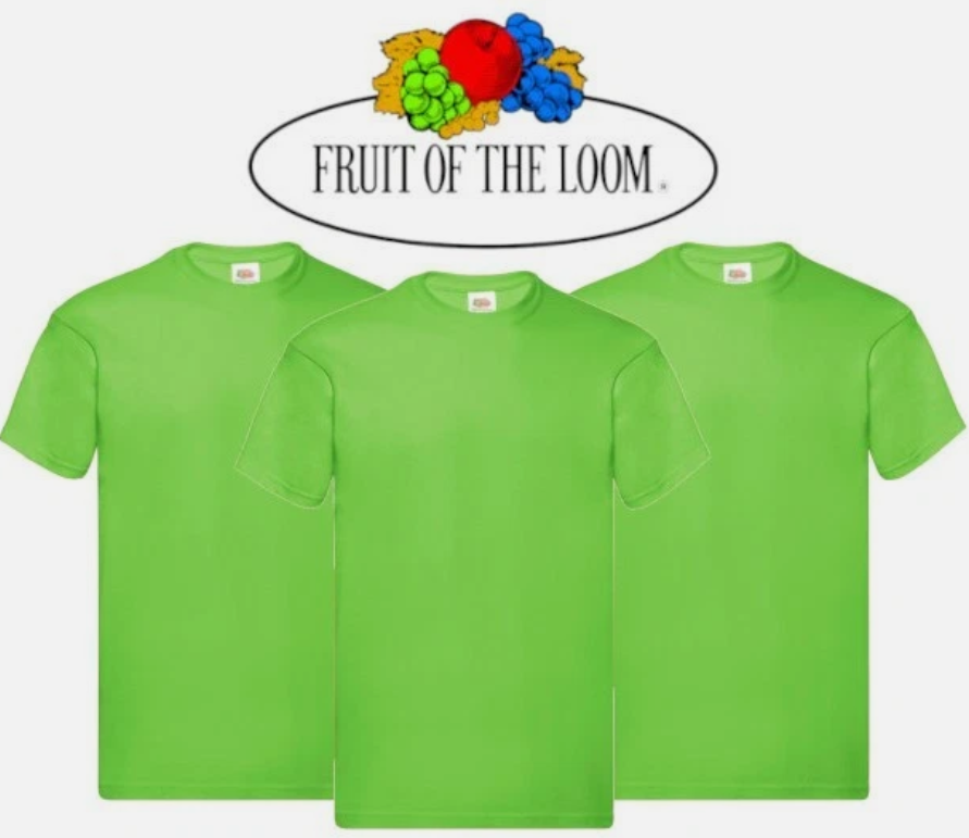 3 & 5 Pack Fruit of The Loom Men's T Shirts 100% Cotton Plain Short Sleeve Tee