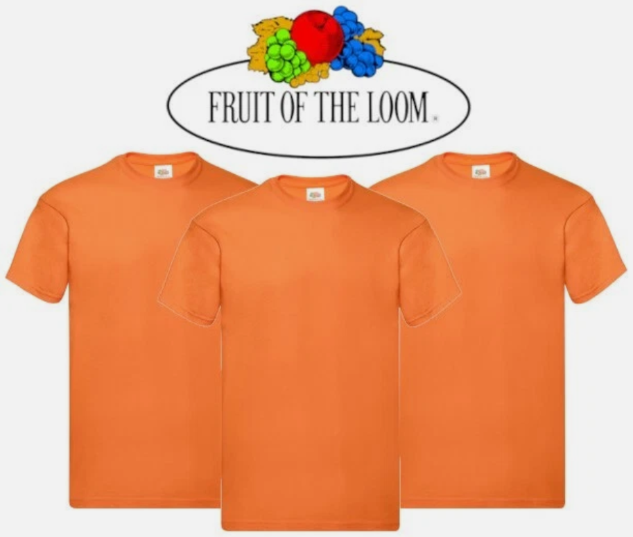 3 & 5 Pack Fruit of The Loom Men's T Shirts 100% Cotton Plain Short Sleeve Tee