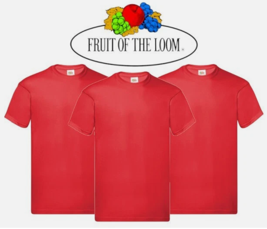 3 & 5 Pack Fruit of The Loom Men's T Shirts 100% Cotton Plain Short Sleeve Tee